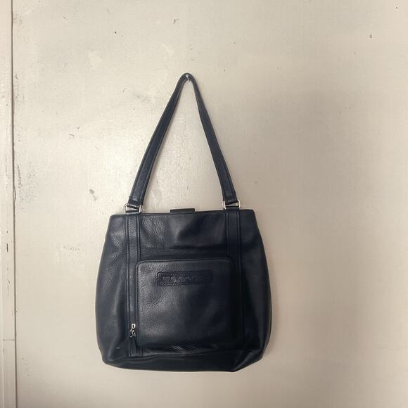 Fossil Leather Tote Bag – Black Vintage Y2K Large Purse - Picture 11 of 11